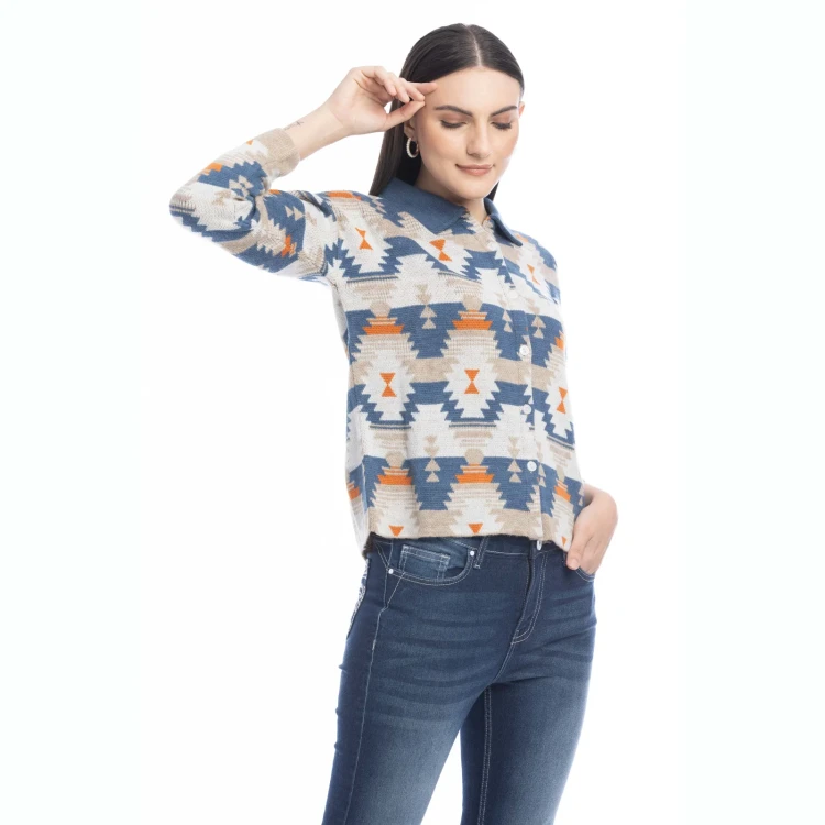 Damski sweter koszulowy Myra Remington wzór westernowy - rozm. M - WYSYŁKA 48H ZDROWY KOŃ.webp