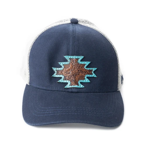 Czapka westernowa Myra Jenson Hill Navy & Off White sklep jeździecki zdrowy koń.webp