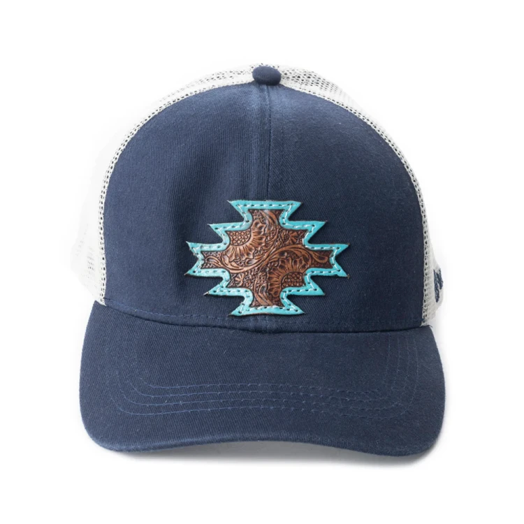 Czapka westernowa Myra Jenson Hill Navy & Off White sklep jeździecki zdrowy koń.webp