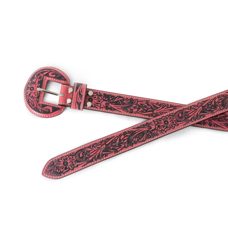 Skórzany pasek westernowy Myra Talon High Desert Red.webp