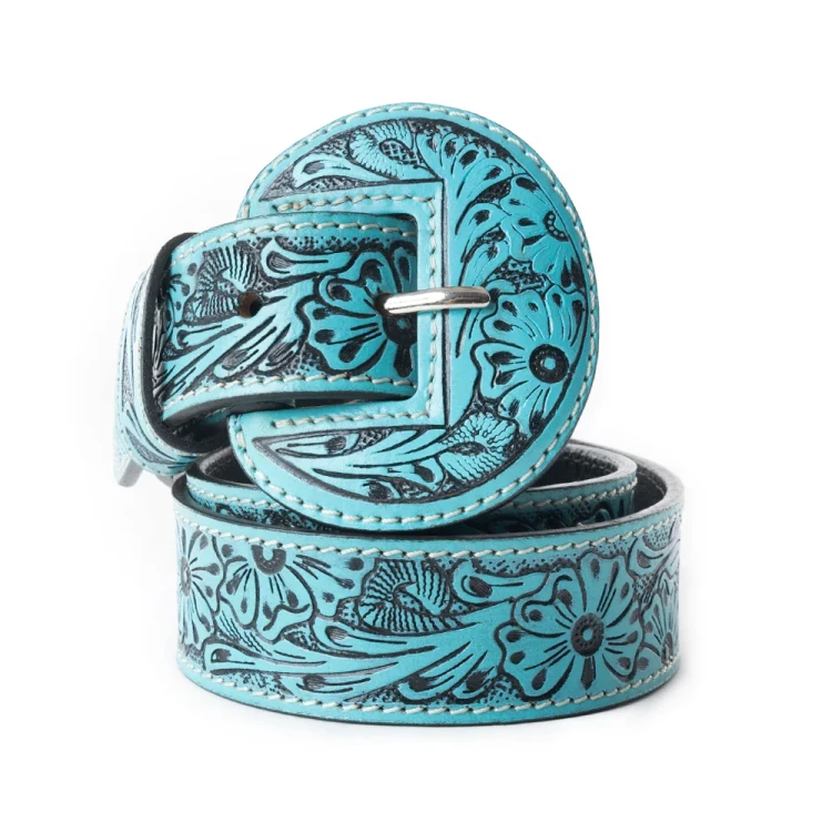 Skórzany pasek westernowy Myra Talon High Desert Turquoise  5.webp