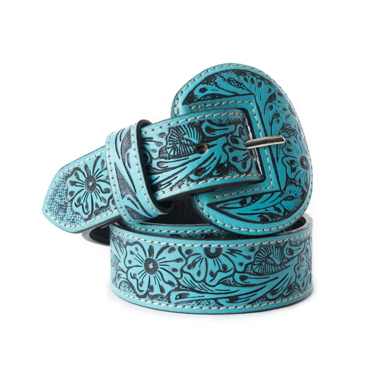 Skórzany pasek westernowy Myra Talon High Desert Turquoise  4.webp