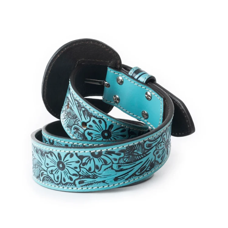 Skórzany pasek westernowy Myra Talon High Desert Turquoise  3.webp