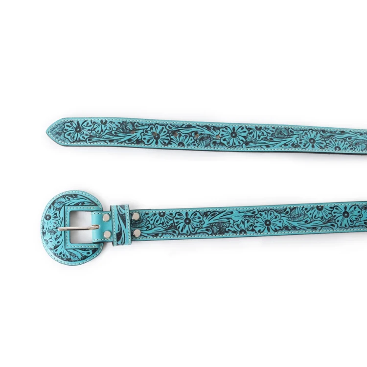 Skórzany pasek westernowy Myra Talon High Desert Turquoise 2.webp