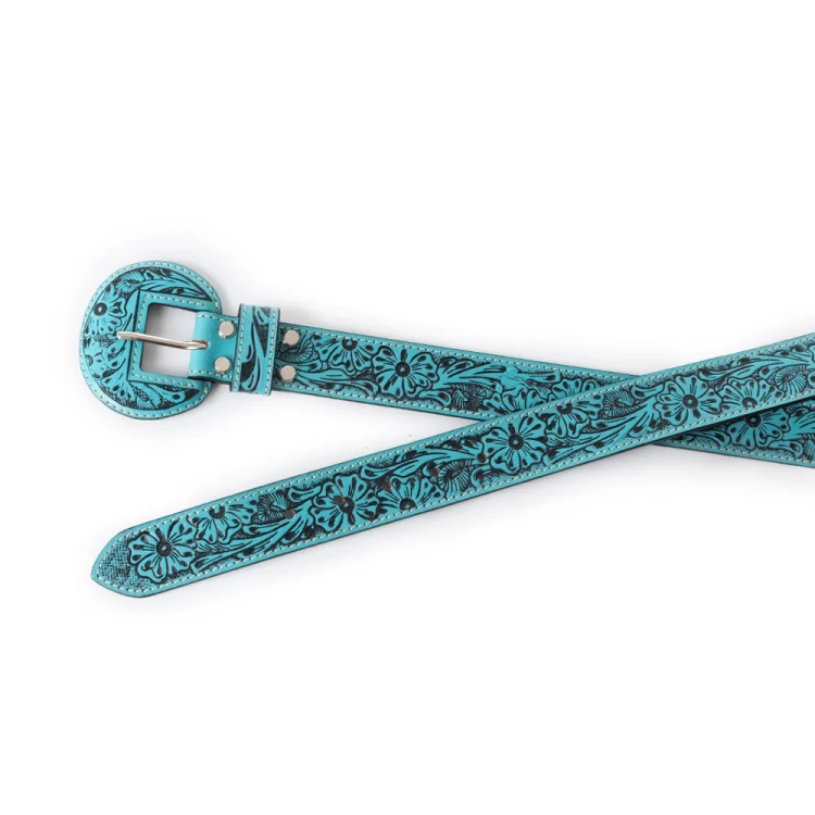 Skórzany pasek westernowy Myra Talon High Desert Turquoise.webp