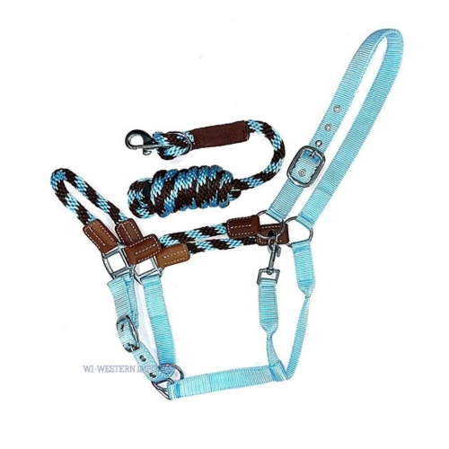 Kantar nylonowo-sznurkowy Hybrid Rope Halter z uwiązem 3m  BLUE.png