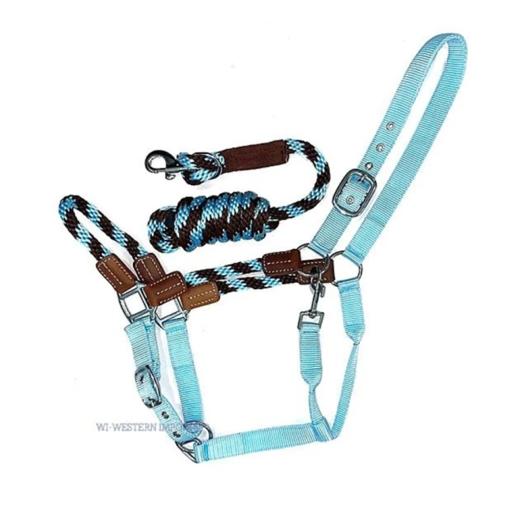 Kantar nylonowo-sznurkowy Hybrid Rope Halter z uwiązem 3m  BLUE.png